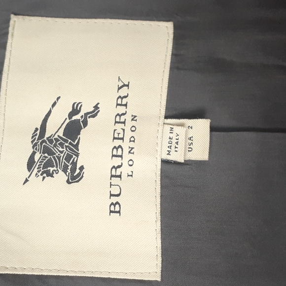 Women's Burberry Coat, Slate Gray, Size 2 - Picture 8 of 13